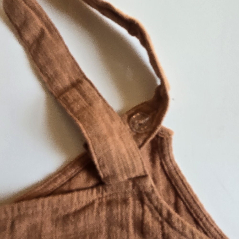 NWT Billabong Daydream Coral  Rust Tan Jumpsuit Button Front Tab Overall M - Picture 14 of 16